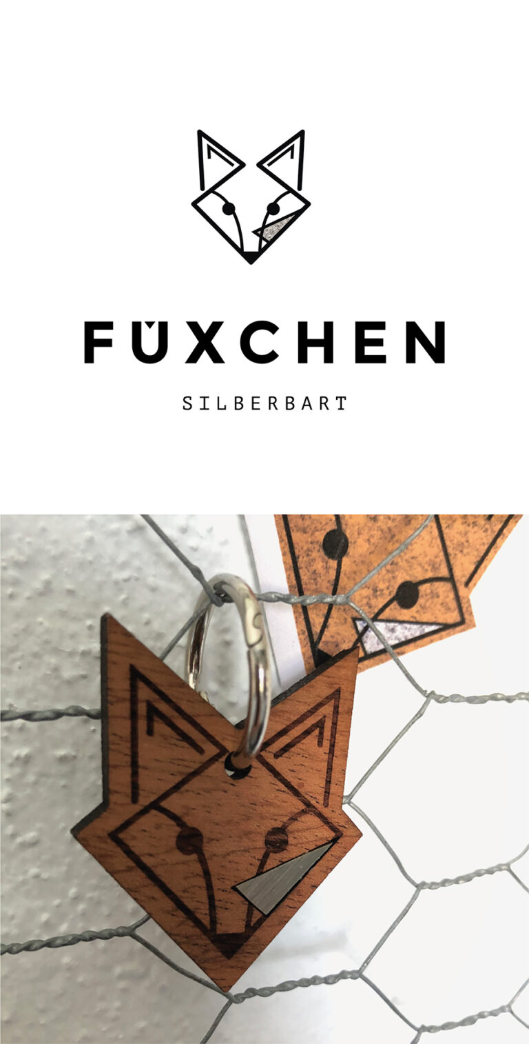 Portfolio Grafikdesign -Fuchs Logogestaltung und Holzanhänger